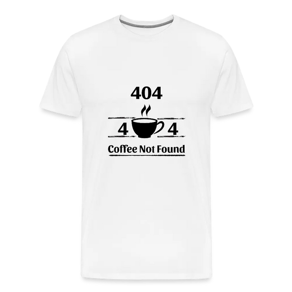 404 Coffee Not Found – Lustiges Herren T-Shirt für Developer mit Koffein-Error - Weiß