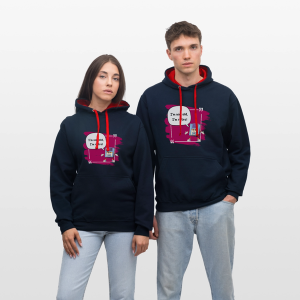 I’m Not Old, I’m Retro – Der farbenfrohe IT Hoodie für Floppy-Fans! - Navy/Rot