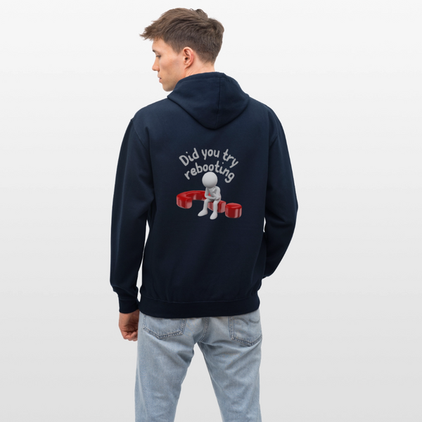 Kontrast-Hoodie - Navy/Rot