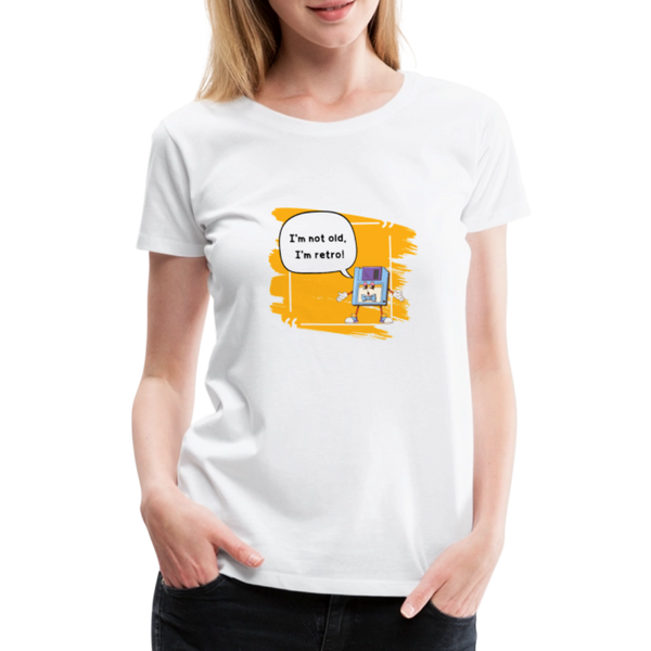 I’m Not Old, I’m Retro – Lustiges Damen T-Shirt mit Diskette - Weiß