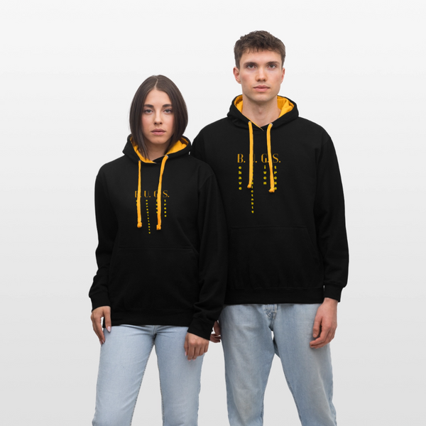 B.U.G.S. – Behave Unpredictably, Give Stress: Der Hoodie für echte Fehler-Fans! - Schwarz/Gold