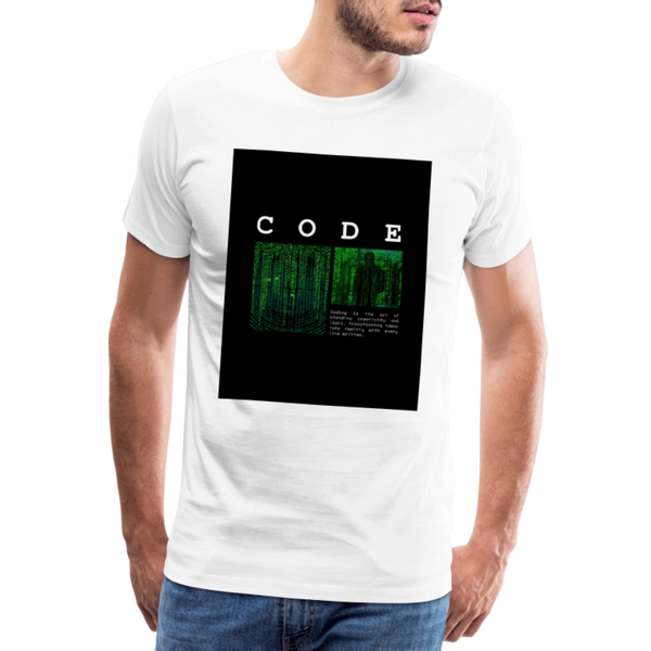CODE – Matrix-inspiriertes Entwickler-T-Shirt mit Statement-Zitat - Weiß