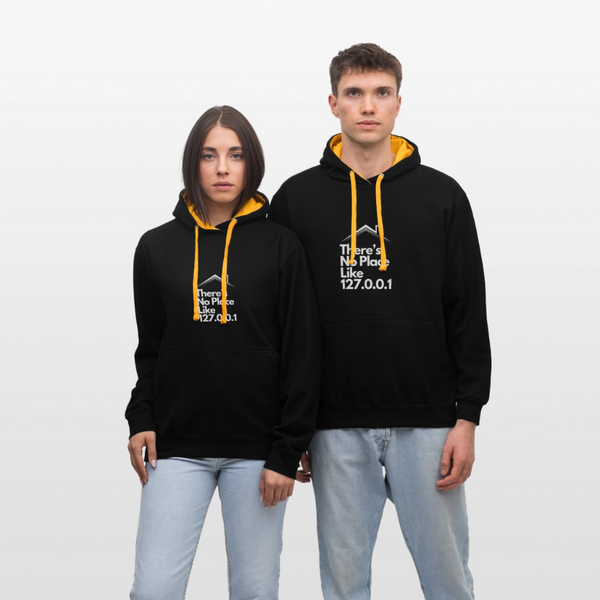 There’s No Place Like 127.0.0.1 – Der Hoodie für alle, die Home = localhost fühlen! - Schwarz/Gold
