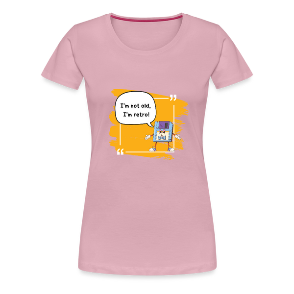 I’m Not Old, I’m Retro – Lustiges Damen T-Shirt mit Diskette - Hellrosa