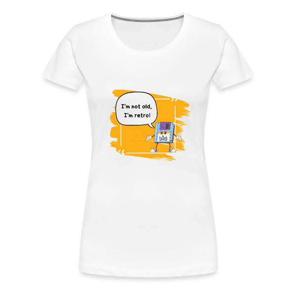 I’m Not Old, I’m Retro – Lustiges Damen T-Shirt mit Diskette - Weiß