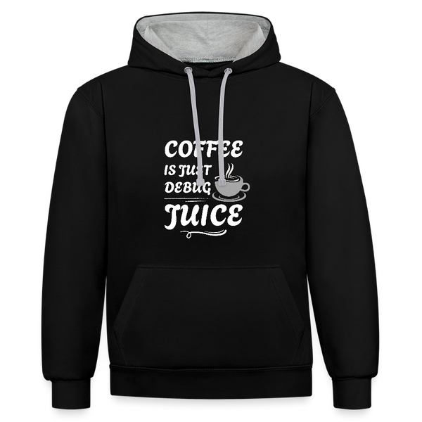 Coffee Is Just Debug Juice – Der Hoodie für alle Coder mit Koffein-Power! - Schwarz/Grau meliert