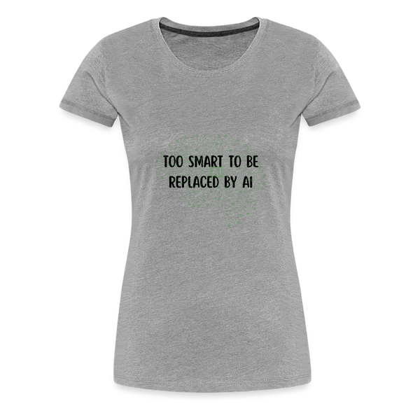 IT T-Shirt für Frauen – AI Brain Design | Künstliche Intelligenz trifft Stil - Grau meliert