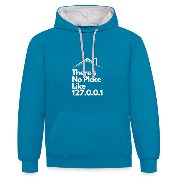 There’s No Place Like 127.0.0.1 – Der Hoodie für alle, die Home = localhost fühlen! - Pfauenblau/Grau meliert