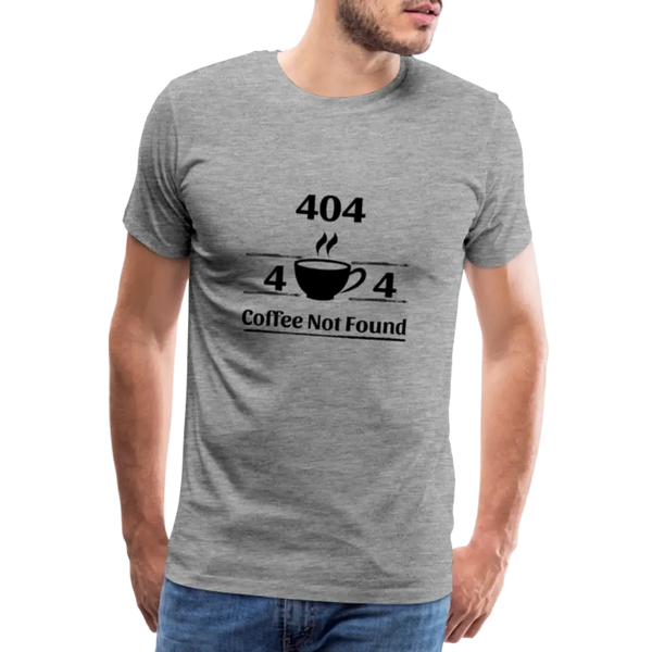 404 Coffee Not Found – Lustiges Herren T-Shirt für Developer mit Koffein-Error - Grau meliert
