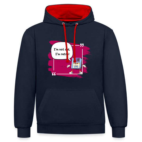 I’m Not Old, I’m Retro – Der farbenfrohe IT Hoodie für Floppy-Fans! - Navy/Rot