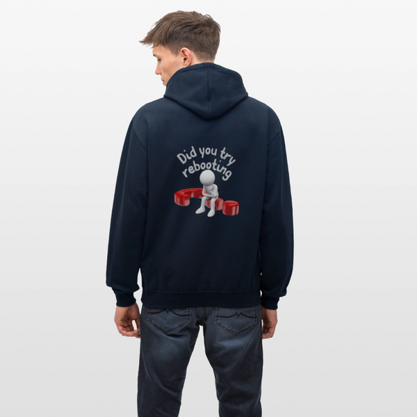 Kontrast-Hoodie - Navy/Grau meliert
