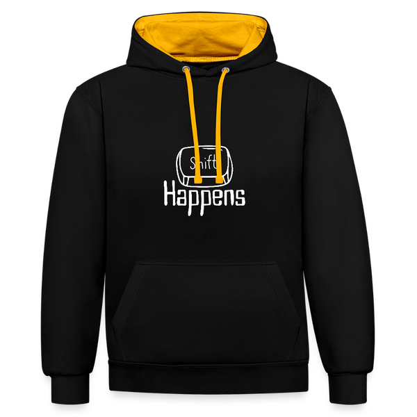 Shift Happens – Der Hoodie für Tastatur-Junkies mit Humor! - Schwarz/Gold