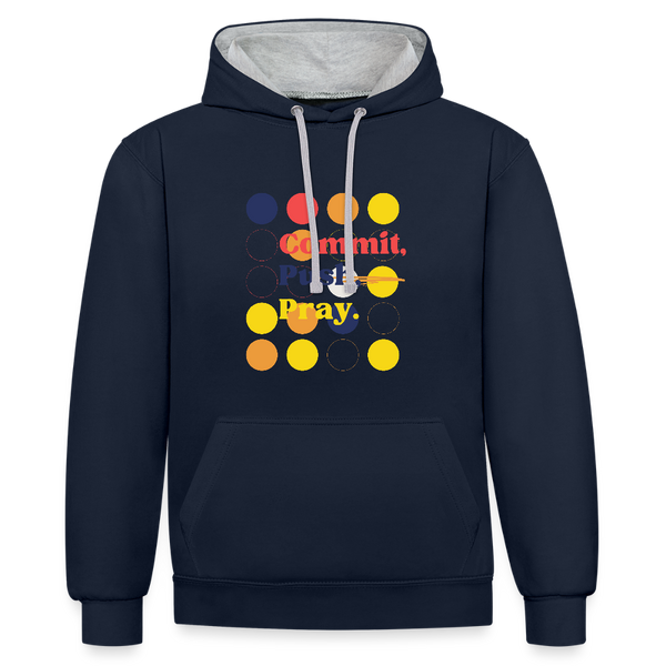 Commit, Push, Pray – Der Hoodie für nervenstarke Entwickler! - Navy/Grau meliert