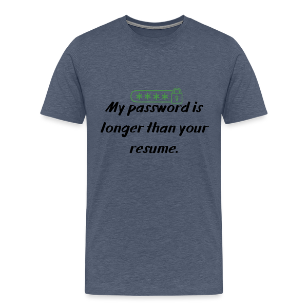 Password Protected – IT T-Shirt mit Passwort-Symbol & Schloss - Blau meliert