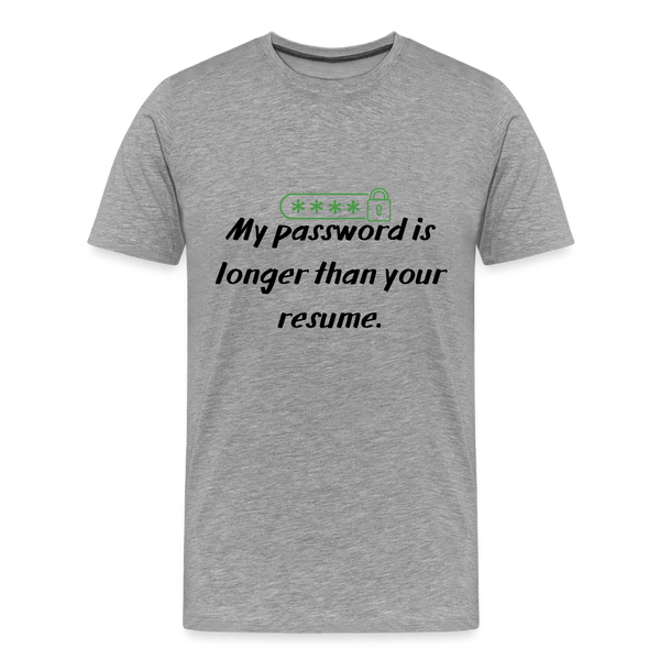 Password Protected – IT T-Shirt mit Passwort-Symbol & Schloss - Grau meliert