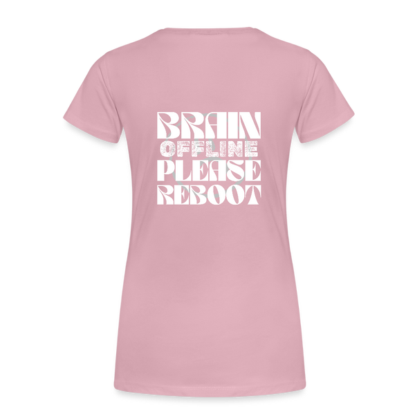 Brain Offline – Damen IT T-Shirt mit Spruch | Lustiges Nerd Shirt für Entwicklerinnen & Kaffeeliebhaberinnen - Hellrosa