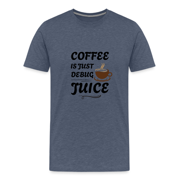 Coffee is my Coding Fuel – T-Shirt für Entwickler mit Kaffeekick - Blau meliert