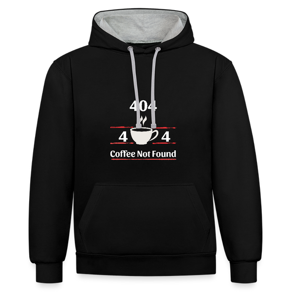 404 Coffee Not Found – Der Hoodie für Koffein-Jäger und Code-Freunde! - Schwarz/Grau meliert