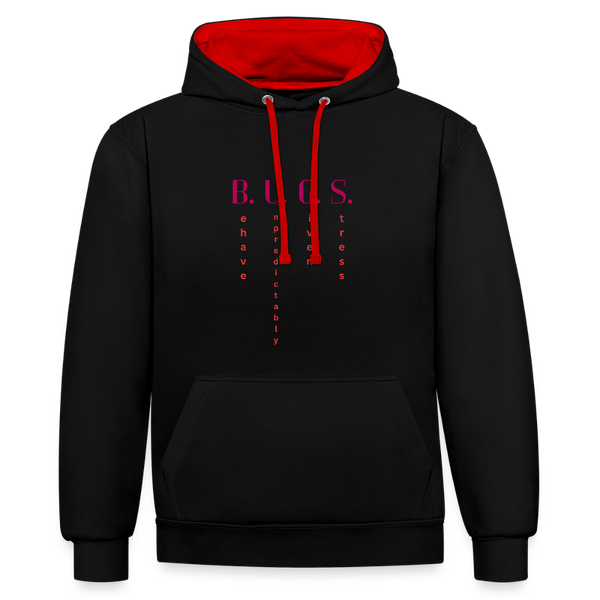B.U.G.S. – Behave Unpredictably, Give Stress: Der Hoodie für echte Fehler-Fans! - Schwarz/Rot