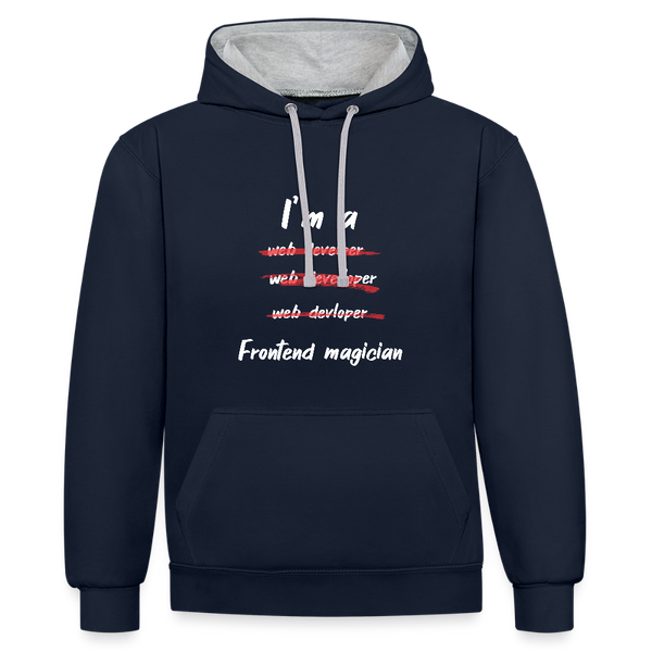 I’m a Frontend Magician – Der ultimative IT Hoodie für Coding-Zauberer! - Navy/Grau meliert