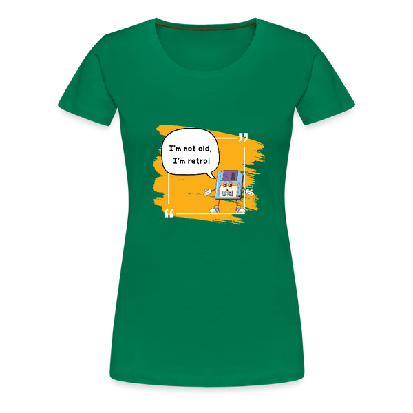 I’m Not Old, I’m Retro – Lustiges Damen T-Shirt mit Diskette - Kelly Green