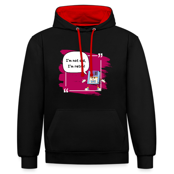 I’m Not Old, I’m Retro – Der farbenfrohe IT Hoodie für Floppy-Fans! - Schwarz/Rot