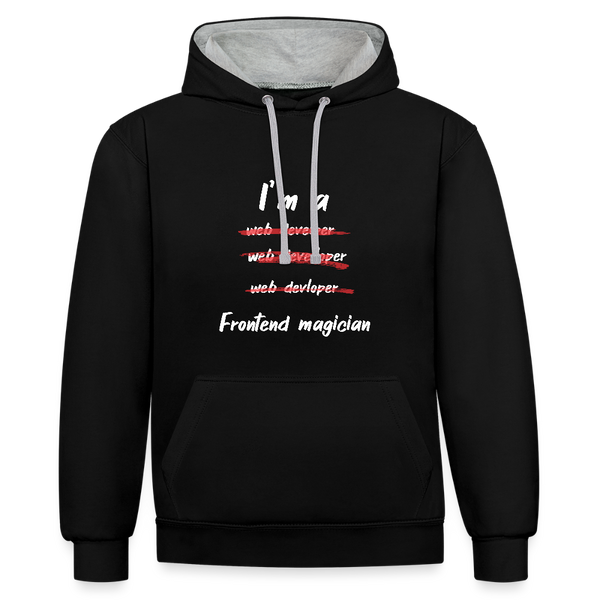 I’m a Frontend Magician – Der ultimative IT Hoodie für Coding-Zauberer! - Schwarz/Grau meliert