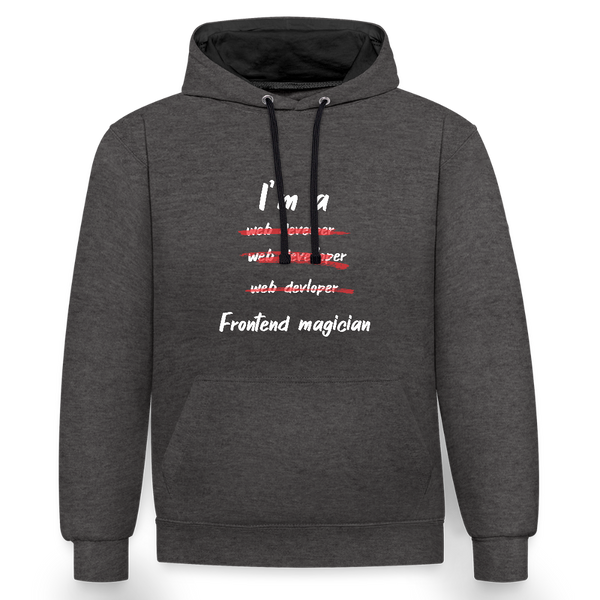 I’m a Frontend Magician – Der ultimative IT Hoodie für Coding-Zauberer! - Anthrazit/Schwarz