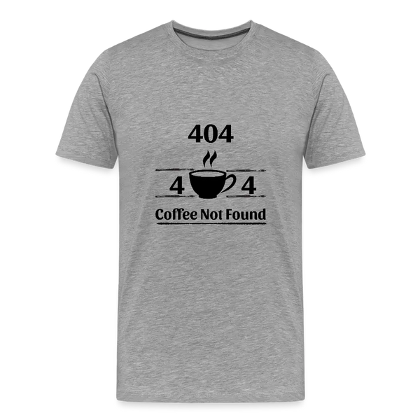 404 Coffee Not Found – Lustiges Herren T-Shirt für Developer mit Koffein-Error - Grau meliert