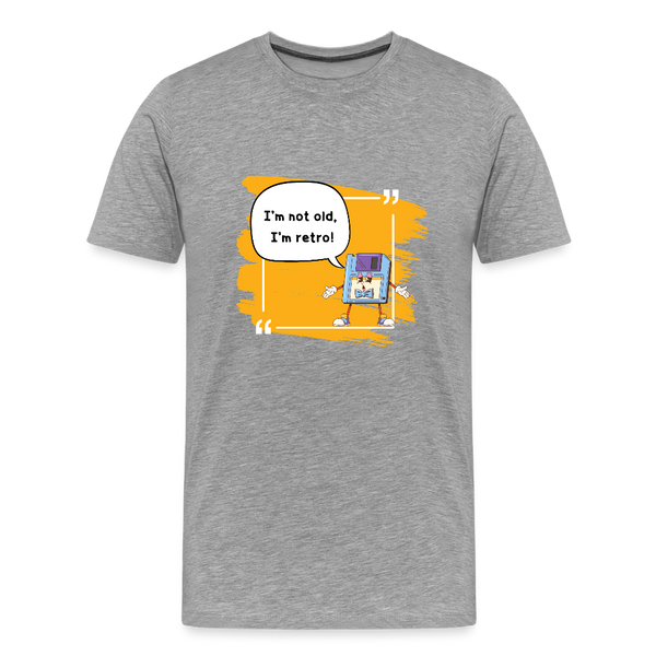 I’m Not Old, I’m Retro – Lustiges Disketten-T-Shirt für Nerds mit Stil - Grau meliert