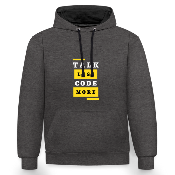 Talk Less, Code More – Der lässige IT-Hoodie für Programmierer mit Tatendrang! - Anthrazit/Schwarz