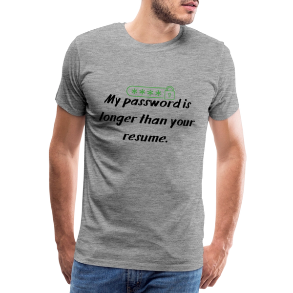 Password Protected – IT T-Shirt mit Passwort-Symbol & Schloss - Grau meliert