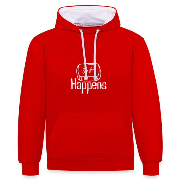 Shift Happens – Der Hoodie für Tastatur-Junkies mit Humor! - Rot/Weiß