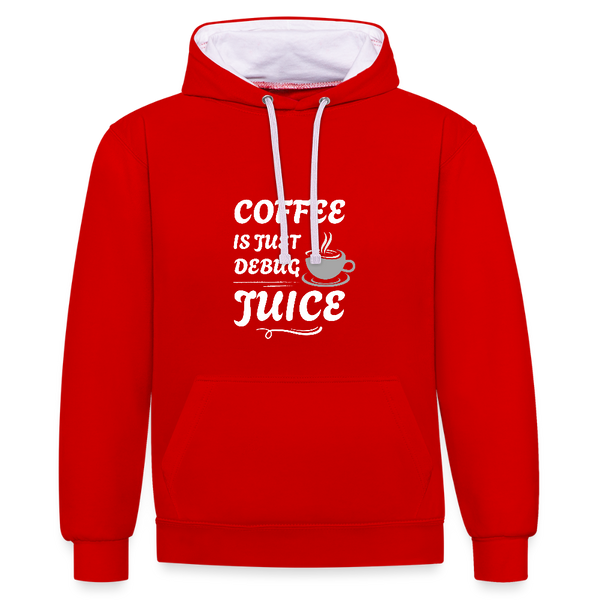 Coffee Is Just Debug Juice – Der Hoodie für alle Coder mit Koffein-Power! - Rot/Weiß