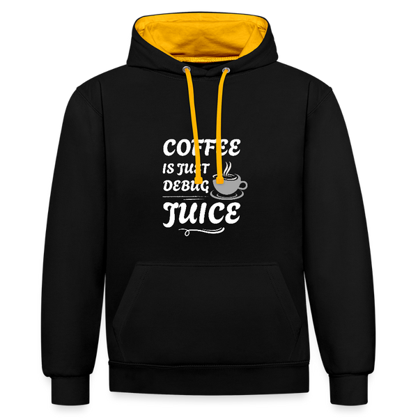 Coffee Is Just Debug Juice – Der Hoodie für alle Coder mit Koffein-Power! - Schwarz/Gold