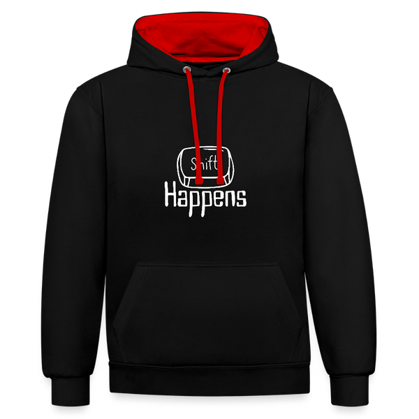 Shift Happens – Der Hoodie für Tastatur-Junkies mit Humor! - Schwarz/Rot