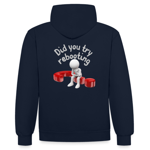 Kontrast-Hoodie - Navy/Grau meliert