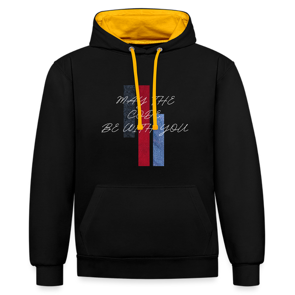 May the Code Be with You – Der epische IT-Hoodie für galaktische Programmierpower! - Schwarz/Gold