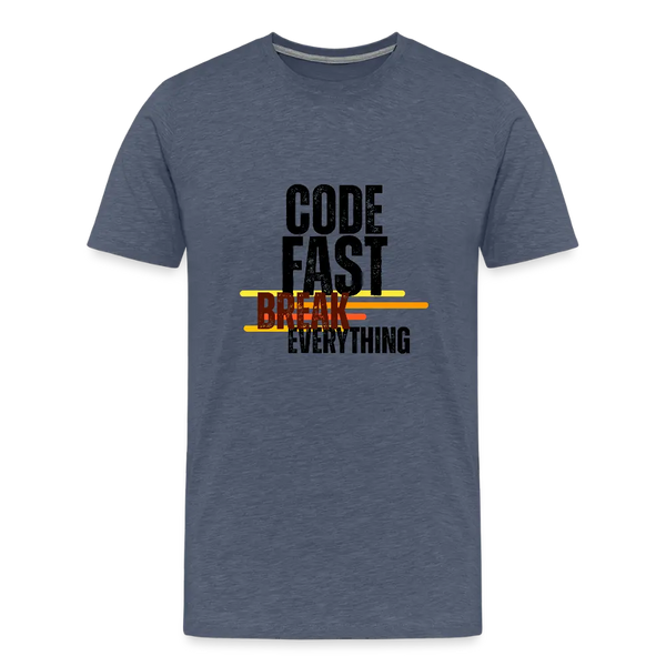 Take a Break – Retro IT T-Shirt für Programmierer mit Pause-Verstand - Blau meliert