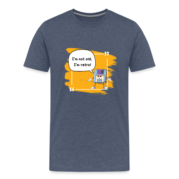 I’m Not Old, I’m Retro – Lustiges Disketten-T-Shirt für Nerds mit Stil - Blau meliert